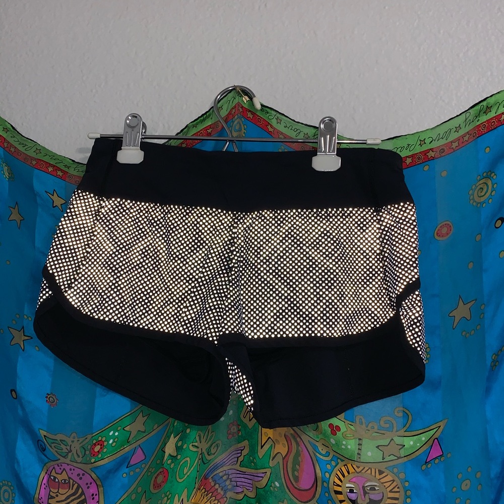 Black polka dot lulu lemon shorts